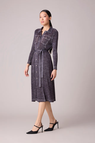 Levy Denim Wash Dress - Dark Grey