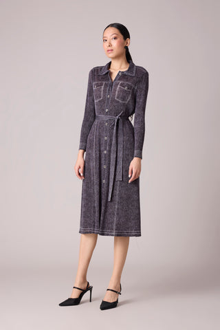 Levy Denim Wash Dress - Dark Grey