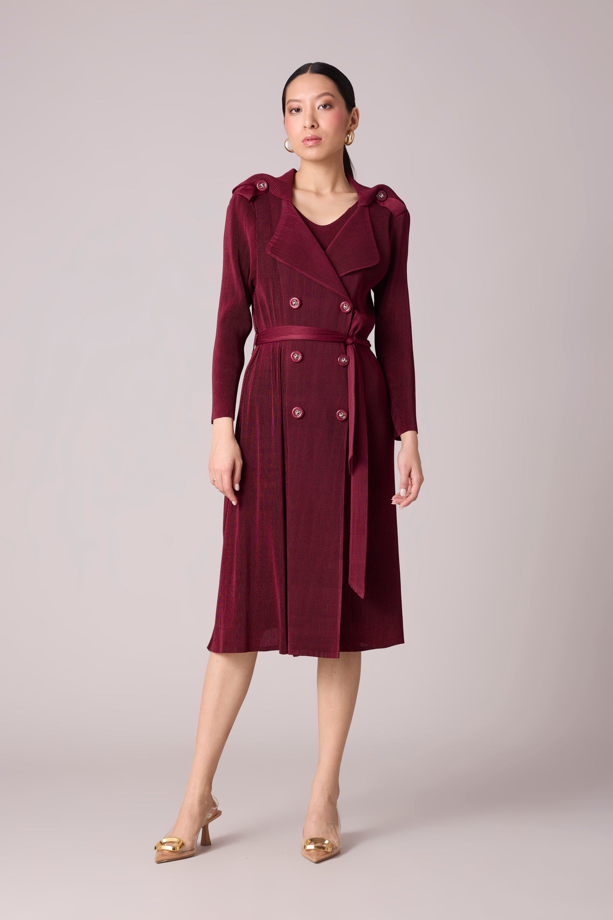 Camren Overlay Dress - Burgundy