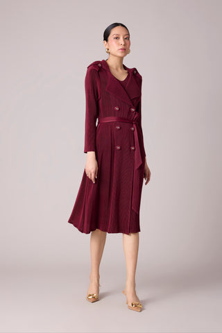 Camren Overlay Dress - Burgundy