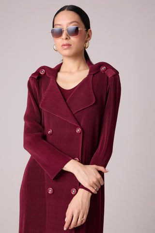 Camren Overlay Dress - Burgundy