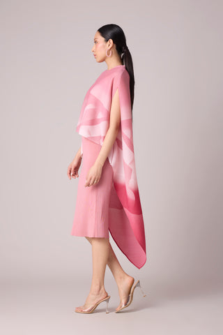 Laira Cape Dress - Pink