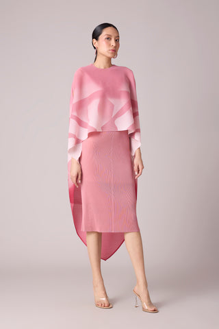 Laira Cape Dress - Pink