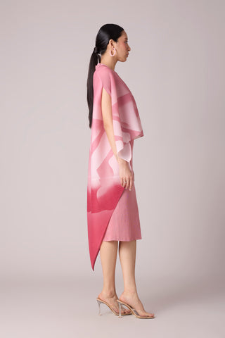 Laira Cape Dress - Pink