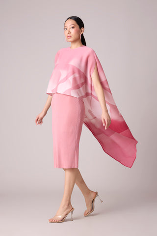 Laira Cape Dress - Pink