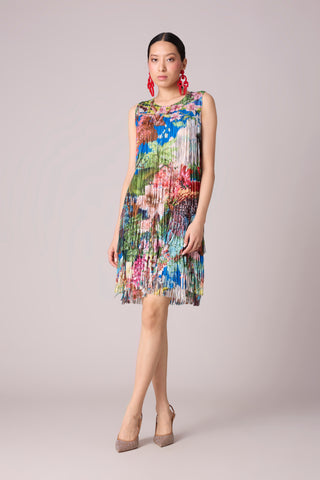 Isla Fringe Dress - Tropical Print