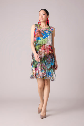 Isla Fringe Dress - Tropical Print