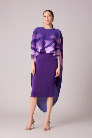 Laira Cape Dress - Purple