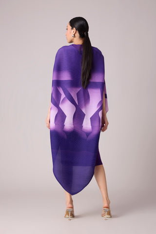 Laira Cape Dress - Purple