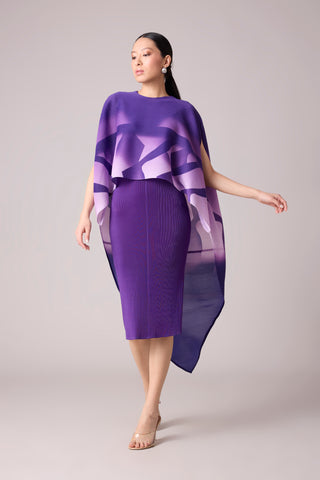 Laira Cape Dress - Purple