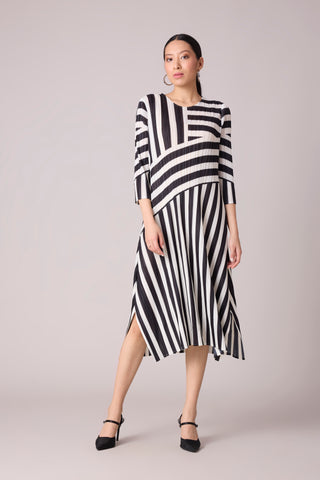 Esme Stripe Dress - Black & White