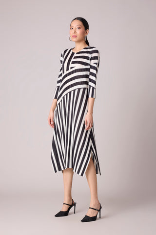 Esme Stripe Dress - Black & White