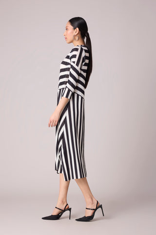 Esme Stripe Dress - Black & White