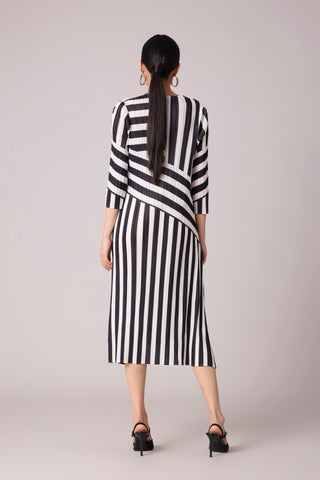 Esme Stripe Dress - Black & White