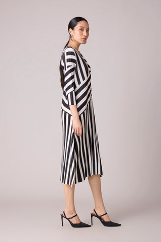 Esme Stripe Dress - Black & White