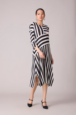 Esme Stripe Dress - Black & White