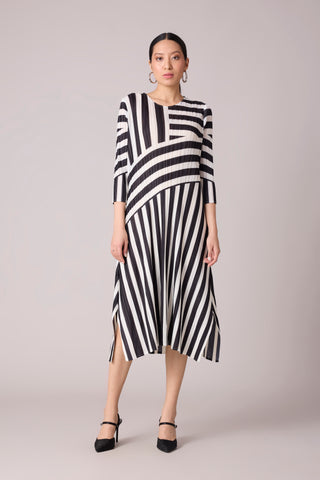 Esme Stripe Dress - Black & White