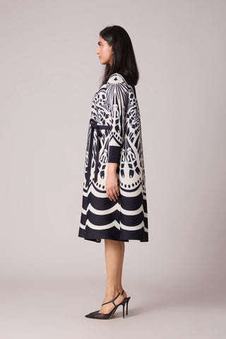 Lois Print Dress - Black & White