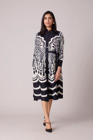 Lois Print Dress - Black & White