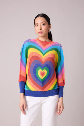 Pixie Heart Print Top - Multicolour