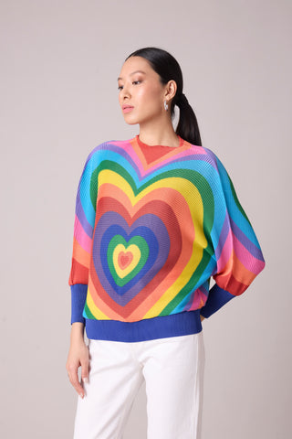 Pixie Heart Print Top - Multicolour