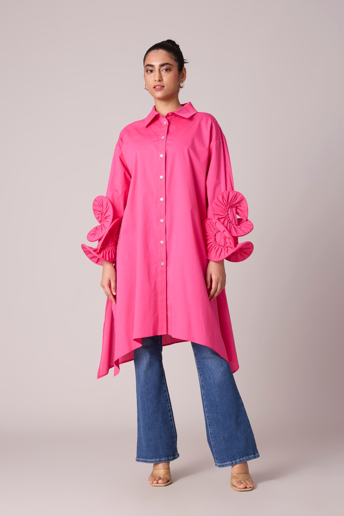 Eden Ruffle Tunic - Azalea Pink