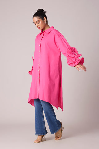 Eden Ruffle Tunic - Azalea Pink