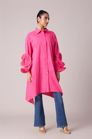 Eden Ruffle Tunic - Azalea Pink