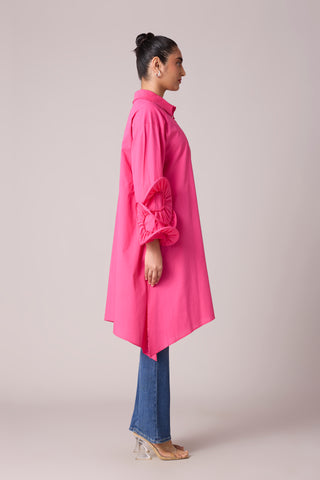 Eden Ruffle Tunic - Azalea Pink