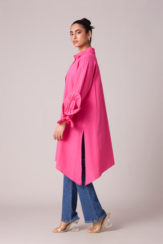 Eden Ruffle Tunic - Azalea Pink