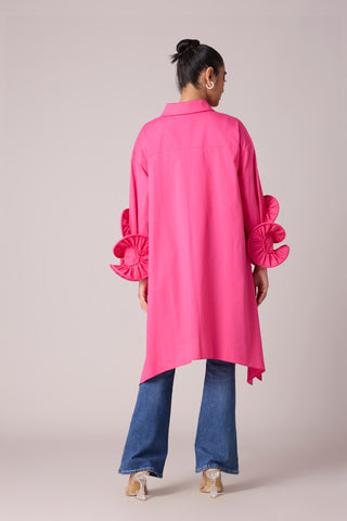 Eden Ruffle Tunic - Azalea Pink