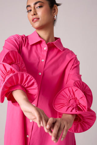 Eden Ruffle Tunic - Azalea Pink