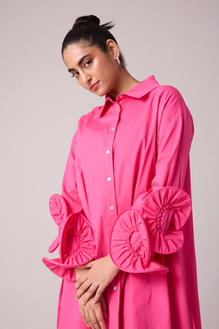 Eden Ruffle Tunic - Azalea Pink