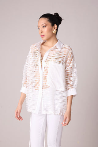 Petra Mesh Shirt - White