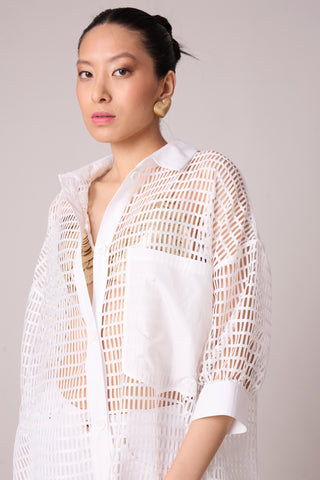 Petra Mesh Shirt - White