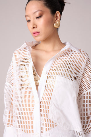 Petra Mesh Shirt - White