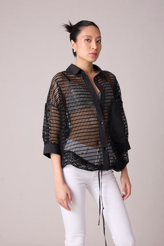 Petra Mesh Shirt - Black