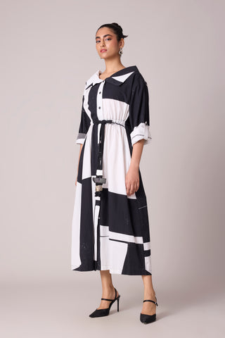 Sonya Dress - Black & White