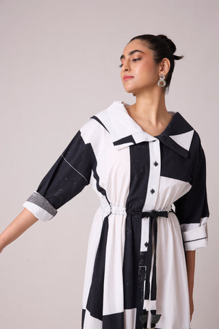 Sonya Dress - Black & White