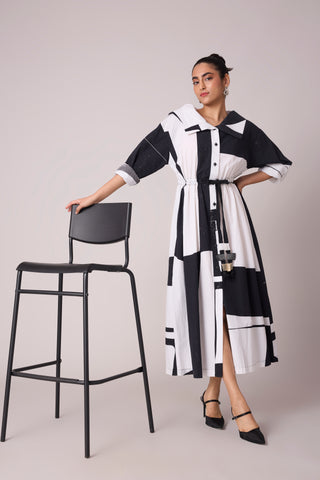 Sonya Dress - Black & White