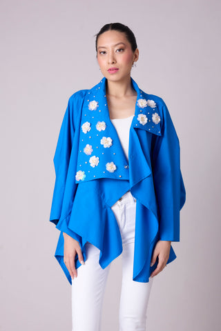 Ayaka Embellished Shirt - Aster Blue