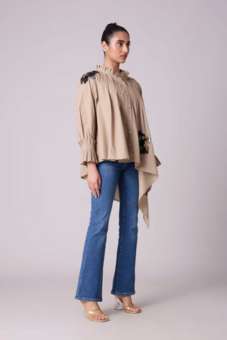 Cove Applique Shirt - Khaki