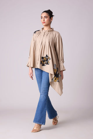 Cove Applique Shirt - Khaki