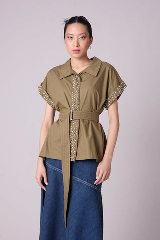 Claudette Shirt - Olive Green