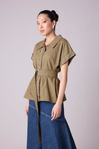 Claudette Shirt - Olive Green