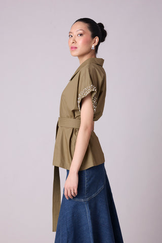 Claudette Shirt - Olive Green