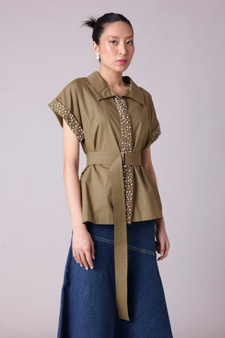 Claudette Shirt - Olive Green