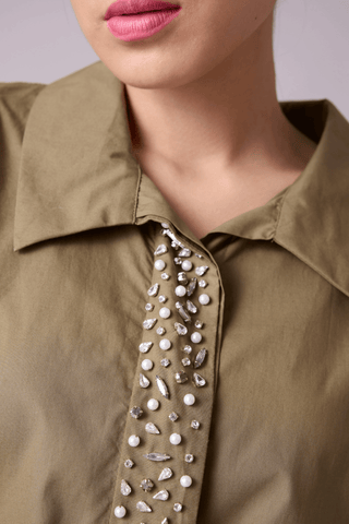 Claudette Shirt - Olive Green