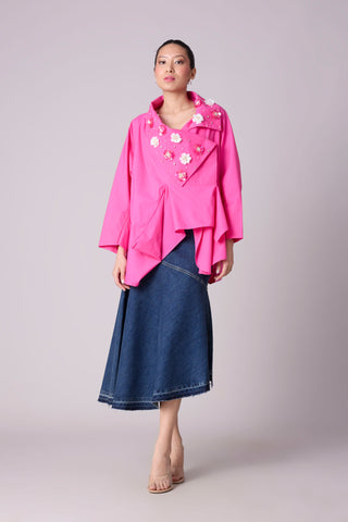 Ayaka Embellished Shirt - Azalea Pink