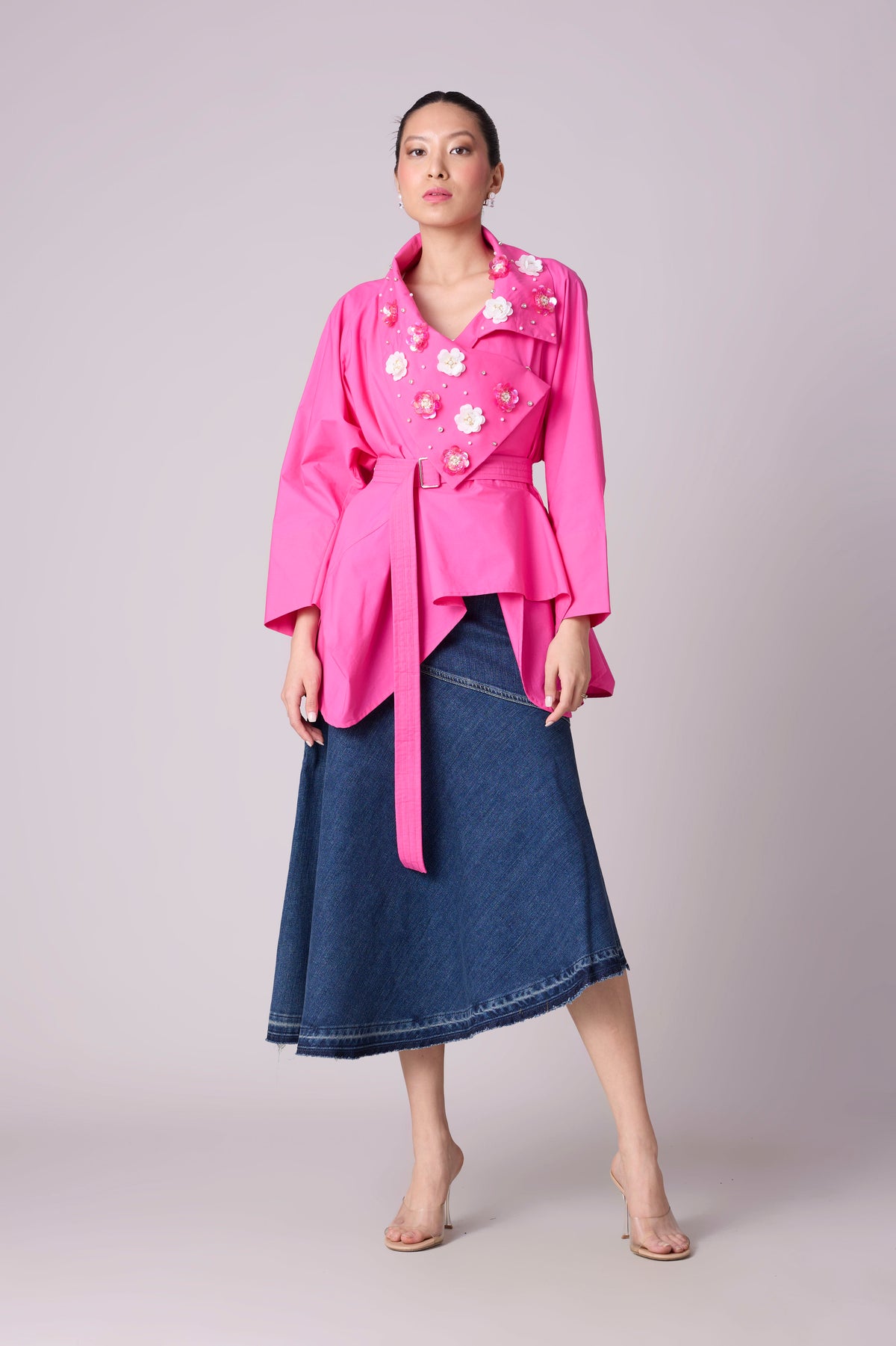 Ayaka Embellished Shirt - Azalea Pink